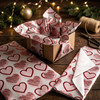 Pack of 5 Heart Medley Design 50 x 70 cm Luxury Red Foil Tissue Sheets - Valentines, Anniversary, Wedding