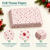 Pack of 5 Confetti Dots Design 50 x 70 cm Luxury Red Foil Tissue Sheets - Christmas, Birthday, Valentine