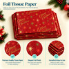 Pack of 5 Red Merry Christmas Design 50 x 70 cm Luxury Gold Foil Tissue Sheets