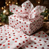 Pack of 5 Classic Hearts Design 50 x 70 cm Luxury Red Foil Tissue Sheets - Valentine, Wedding, Anniversary