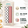 Pack of 8 Classic Hearts Luxury Foil Design & Plain Pink 50 x 70 cm Tissue Sheets - Valentine Romantic Gifting Birthdays Everyday Occasions