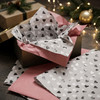 Pack of 8 Classic Hearts Luxury Foil Design & Plain Pink 50 x 70 cm Tissue Sheets - Valentine Romantic Gifting Birthdays Everyday Occasions