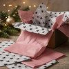 Pack of 8 Classic Hearts Luxury Foil Design & Plain Pink 50 x 70 cm Tissue Sheets - Valentine Romantic Gifting Birthdays Everyday Occasions