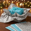 Pack of 8 Diamond Sparkle Luxury Foil Design & Plain Sky Blue 50 x 70 cm Tissue Sheets - Birthday Summer Everyday Celebrations