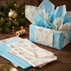 Pack of 8 Sweet Celebration Luxury Gold Foil Design & Plain Sky Blue 50 x 70 cm Tissue Sheets - Birthday, Cake, Boys