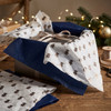 Pack of 8 Teddy Bear Luxury Gold Foil Design & Plain Navy Blue 50 x 70 cm Tissue Sheets - Birthday, Boys, Celebration