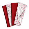 Pack of 8 Sprinkle Confetti Luxury Red Foil Design & Plain Red 50 x 70 cm Tissue Sheets - Christmas, Valentine, Birthday