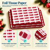 Pack of 8 Soft Dash Luxury Red Foil Design & Plain Red 50 x 70 cm Tissue Sheets - Christmas Valentine Wedding