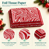 Pack of 8 Elegant Marble Luxury Red Foil Design & Plain Red 50 x 70 cm Tissue Sheets - Christmas, Valentine, Wedding