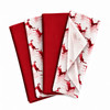 Pack of 8 Flying Reindeer Luxury Red Foil Design & Plain Red 50 x 70 cm Tissue Sheets - Christmas Winter Celebrations