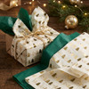 Pack of 8 Christmas Tree Dots Luxury Gold Foil Design & Plain Dark Green 50 x 70 cm Tissue Sheets