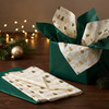 Pack of 8 Christmas Tree Dots Luxury Gold Foil Design & Plain Dark Green 50 x 70 cm Tissue Sheets