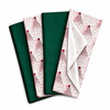 Pack of 8 Dotted Christmas Tree Luxury Red Foil Design & Plain Dark Green 50 x 70 cm Tissue Sheets