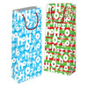 Pack of 12 Christmas Text Design Bottle Size Gift Bags