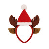 Christmas Reindeer Headband with Ears and Santa Hat