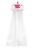 Tiara Bride To Be With Fur and White Veil 12.5cm