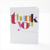 Pack of 10 Multi Colour Thank You Cards