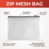 Pack of 12 A5 Black Zip Strong Mesh Bags - Tough Waterproof Storage