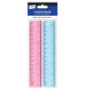 Pack of 2 6" Plastic Rulers Assorted Colours