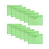 Pack of 12 A4 Green Plastic Document Wallets by Janrax