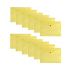 Pack of 12 A4 Yellow Plastic Document Wallets by Janrax