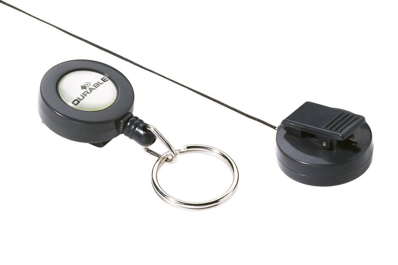 Durable Retractable Key Reel - Recoil Keyring with Clip 80cm Length