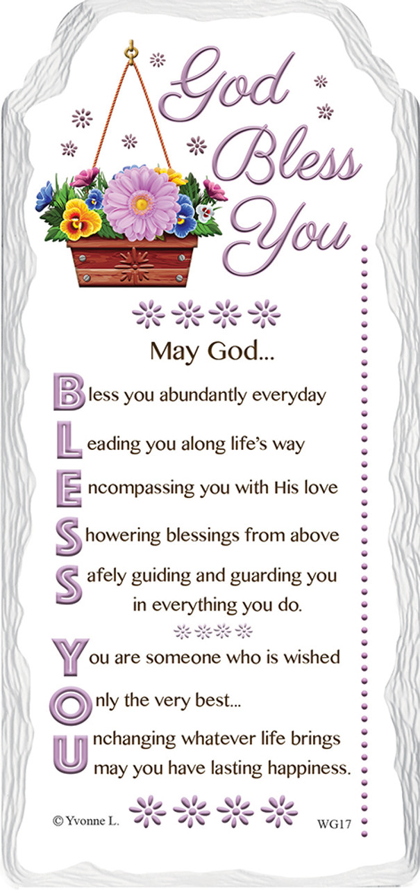 God Bless You Sentimental Handcrafted Ceramic Plaque