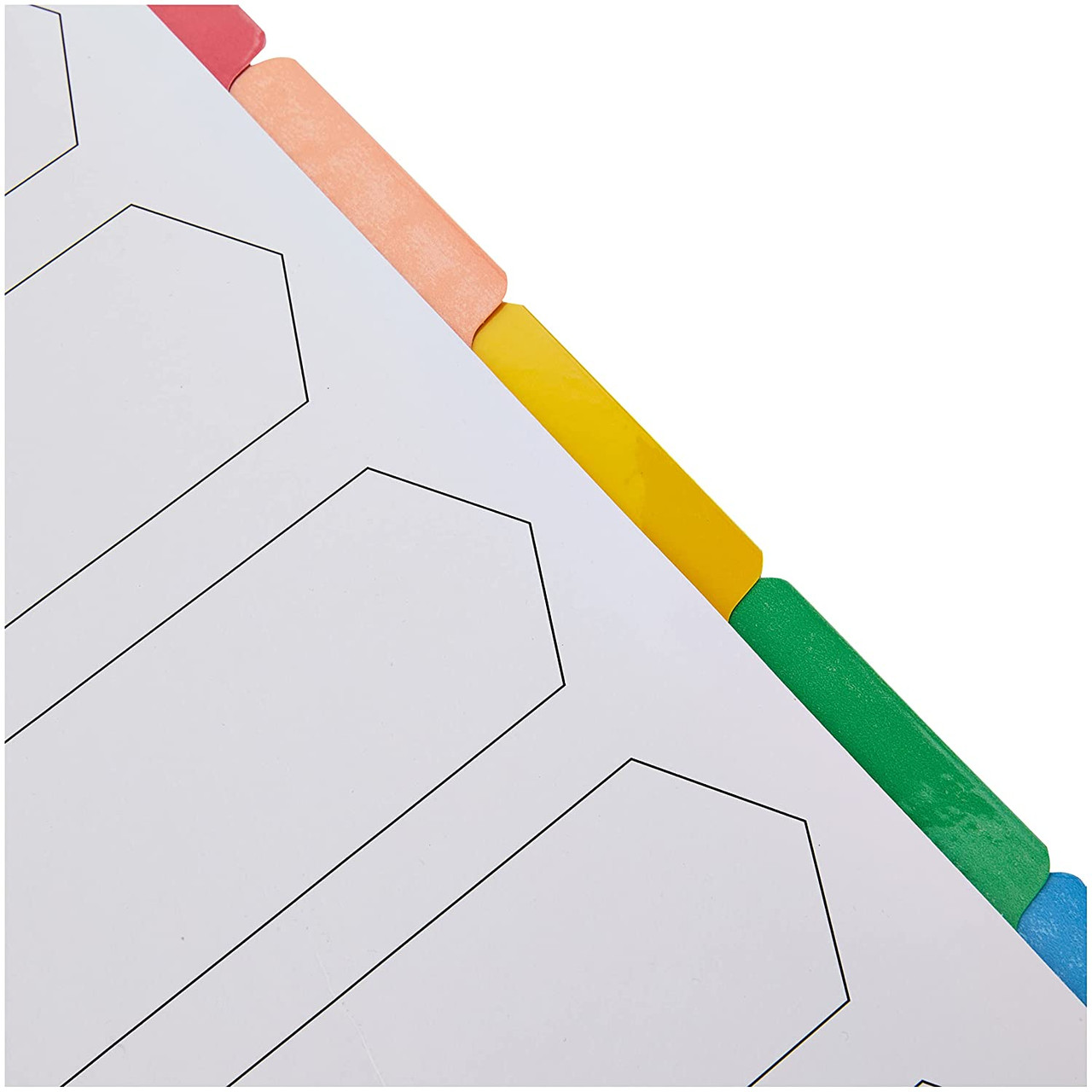 A4 White 5-Part Multi-punched Reinforced Board Multi-Colour Blank Tabs Index  Stationery Wholesale