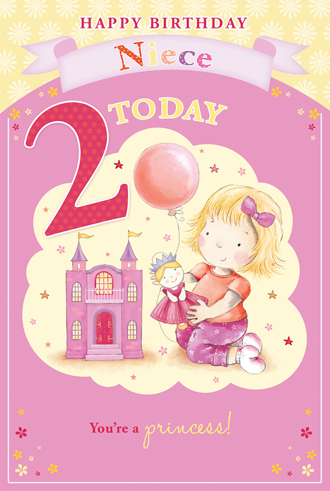 Niece Today Little Girl with princess Candy Club Birthday Card