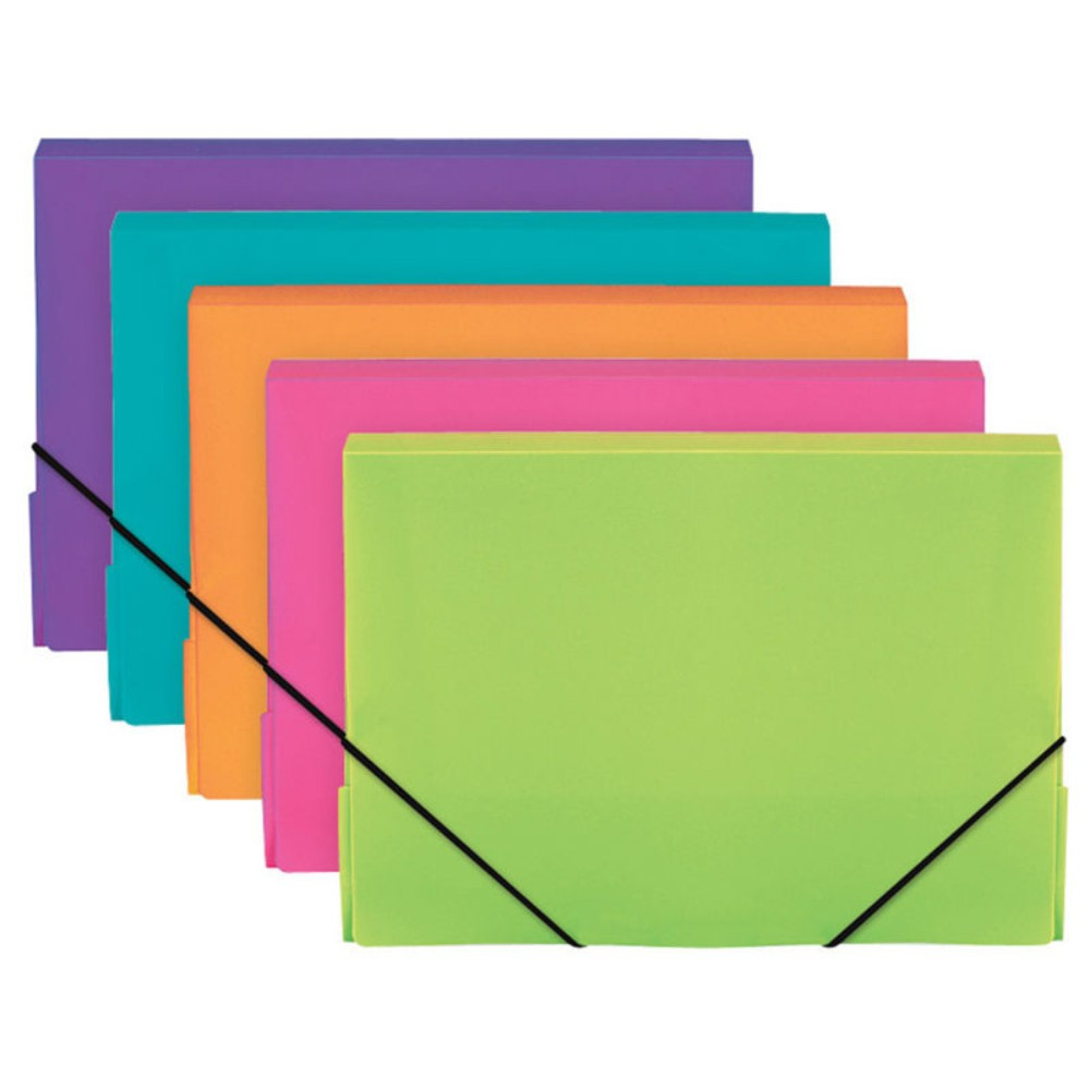 Assorted Box File A4 Elasticated Box Files - Assorted Neon Colours - Stationery Wholesale