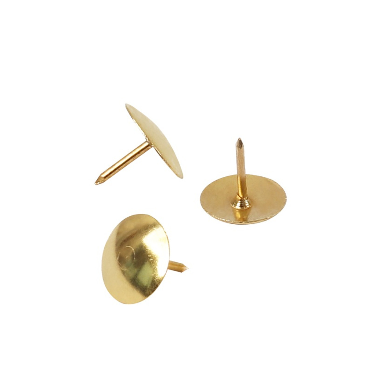Pack of 50 Golden Thumb Tack Push Pins - Stationery Wholesale
