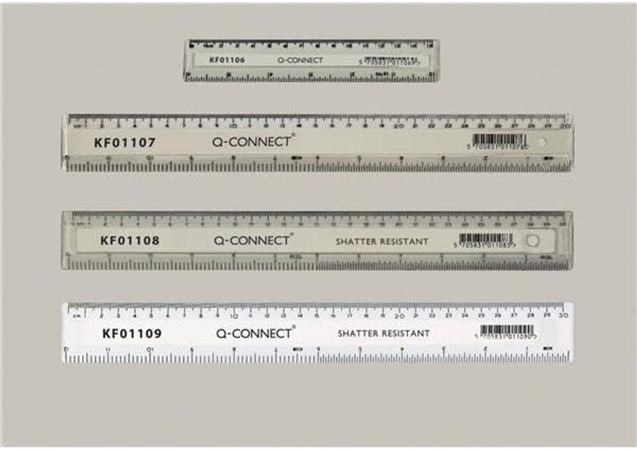 Q-Connect Acrylic Shatter Resistant Ruler 15cm Clear (Pack of 10