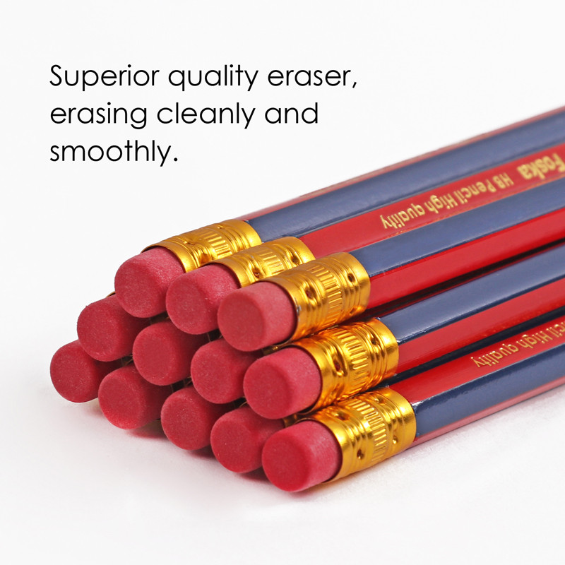 PATIKIL 12-Pack Triangular HB Graphite Pencils – Woodcase With Eraser, Blue, For Writing, Drawing & School