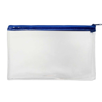 Janrax 8x5" Blue Zip Clear Exam Pencil Case