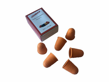 Pack of 12 Orange No.3 Rubber Thimblettes - Extra Large Thimble Finger Cones