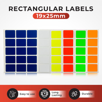 Pack of 120 White 19x25mm Rectangular Labels - Send 2 Pack