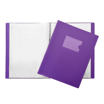A4 Purple Flexible Cover 20 Pocket Display Book