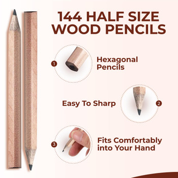 Pack of 144 Half Size Pencils by Janrax Pack of 144 Half Size Pencils by Janrax