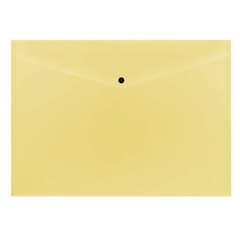 Pack of 12 Janrax A3 Yellow Document Wallets - Button Stud Folder