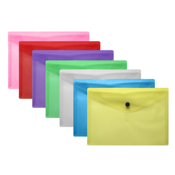 Pack of 12 Janrax A3 Yellow Document Wallets - Button Stud Folder