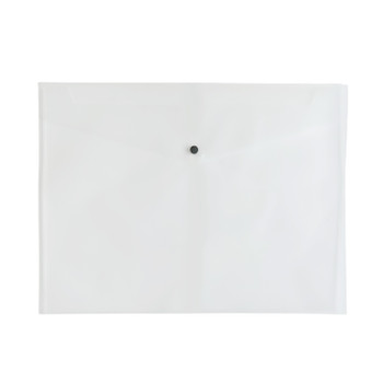 Pack of 12 Janrax A3 Clear Document Wallets - Button Stud Folder