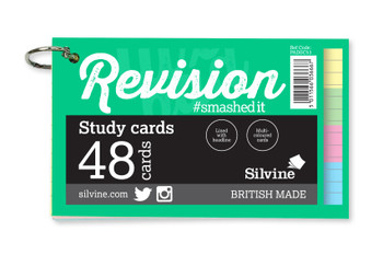 48 Assorted Colour 5x3" Revision Cards on Binding Ring