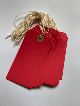 Box of 1000 Red Strung Tags 120mm x 60mm