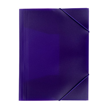 Janrax A4 Clearview Purple 3 Flap Folder with Elasticated Closure