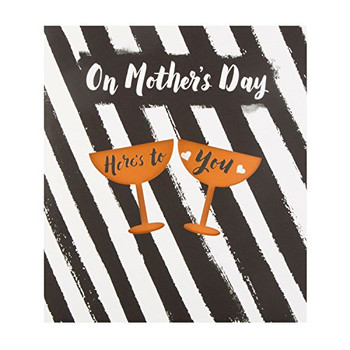 Modern Hallmark Open Mother's Day Card 'Here's To You' New Medium