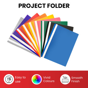 Pack of 12 Yellow A4 Project Folders by Janrax Pack of 12 Yellow A4 Project Folders by Janrax