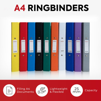 Pack of 10 A4 White Paper Over Board Ring Binders by Janrax