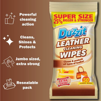 Pack of 50 Jumbo Leather Cleaning Wipes