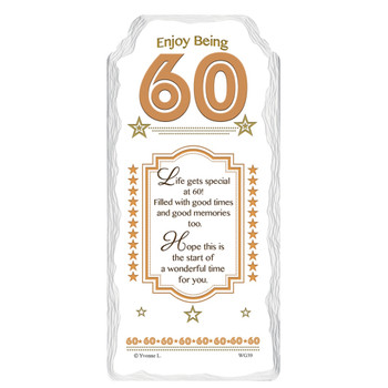 Enjoy Being 60 Sentimental Handcrafted Ceramic Plaque