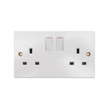 Double Switched White Socket by Pifco